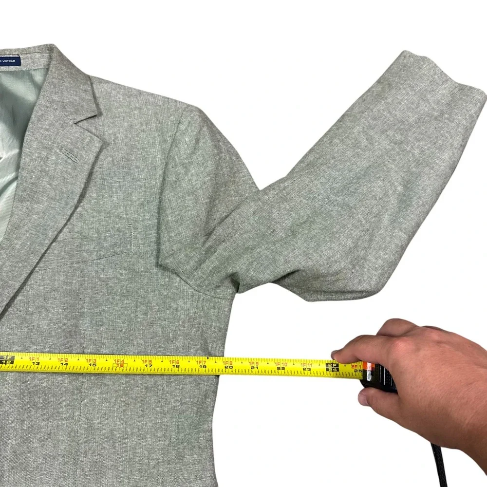Stafford Signature Classic Fit Light Green Linen Blend Sport Coat Men's 38 Short